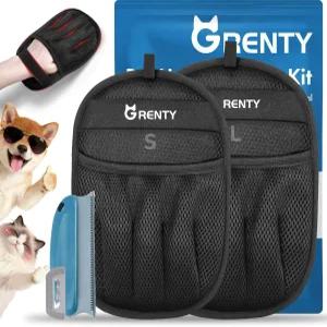 개와 고양이를 위한 GRENTY 2 PCS 반려동물 제모 장갑 업그레이드된 다섯 손가락 정전기 매직 브러시
