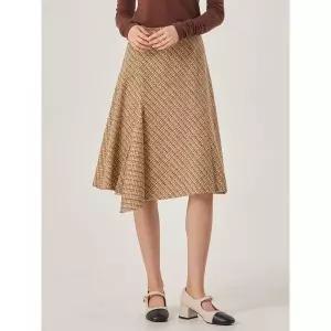 꼼빠니아트위드 A라인 미디 스커트_CACS2WQS130