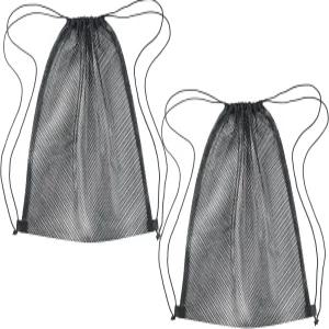 BOJITEXS 메쉬 드로스트링 백 2개 16 x 20인치 헤비 듀티 나일론 네트 헬스장 하이킹용 내구성 있는 백팩