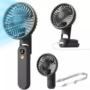 덴리오 휴대용 선풍기 [최대 15시간 근무] 180° 접이식 개인용 여행/여름/야외/사무실용 USB 충전식 미니