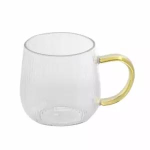 내열 유리 컵 350ml 커피 잔투명 아이스 카페 패턴 손잡이 홈카페