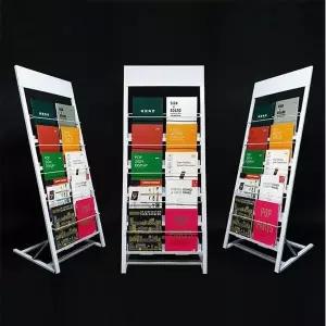 [하프클럽/셀러허브]카달로그 거치대 전단지 팜플렛 잡지 꽂이 2열 5단 WH