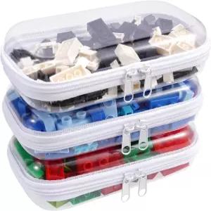 클리어 하드 쉘 지퍼 케이스 3PCS 투명 파우치 사이드 플라스틱 세트 휴대용 여행용 수납 정리함