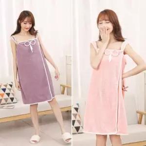 [다잇템]여성 리본 보들 나시원피스 부드러운 샤워가운 (30487393A)