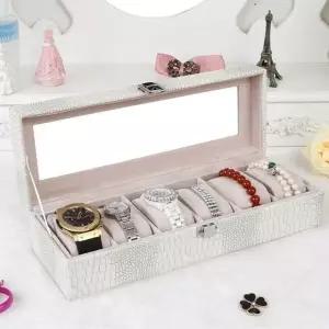 6칸 시계보관함 악어 가죽 투명창 케이스 HcB8+5ise