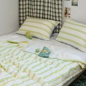 [골드스마일]이불패드세트 레트로 M2 듀라론 냉감 이불 패드 베개 퀸 Q 옐로우