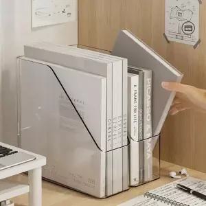 [하프클럽/셀러허브]투명 틈새 책상위 스탠딩 책꽂이 파일함