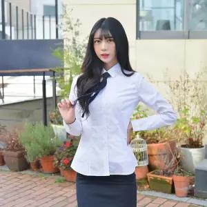 교복몰 (빅사이즈) 여성 교복 셔츠 각카라 파랑체크.