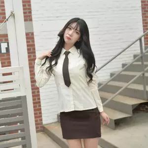 교복몰 스판 사계절 밤색 교복치마 교복 학생복.