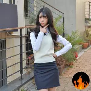 교복몰 (허리조절)기모 네이비 교복치마 교복 학생복.