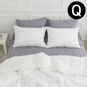 [콩심팥심]딥슬립 워싱 차렵이불 패드세트 퀸 Q (이불 화이트.패드 그레이)