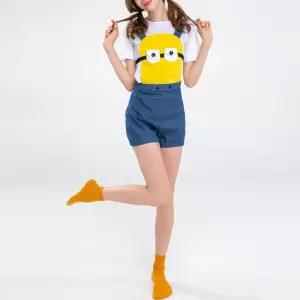 교복몰 애니메이션 미니언0 멜빵바지 코스프레 세트.
