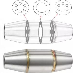 배기 파이프 공진기 배플 머플러 DB 킬러 콰이어트 미드 확장 챔버 소음기 소음 제거기 오토바이 ATV UTV