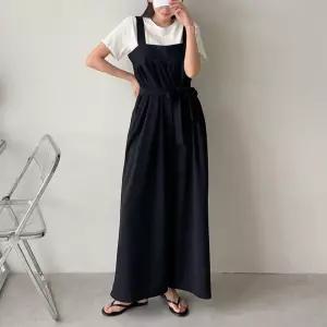 루즈핏 평안한 여성 슬림 밸트 와이드 점프슈트