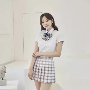 교복몰 라이트퍼플 체크 스커트 교복 학생복 교복치마.