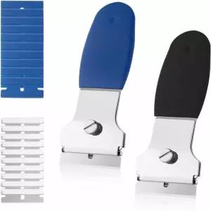 유리 가마솥 벽 스토브탑 페인트 창문 스티커 타일 라벨 데칼용 금속 칼날 10개와 플라스틱 10개가 포함된