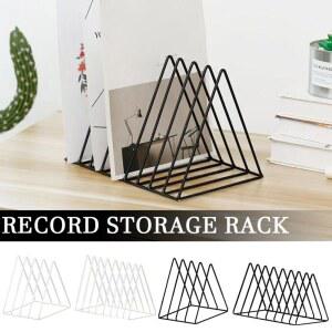 다기능 삼각형 CD 보관 책상용 절약형 바이닐 공간 책장 잡지용 정리함 레코드 홀더