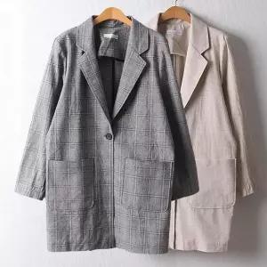 위쉬몰 IR 오버핏린넨체크자켓(D472H504) 빅사이즈 (33572124A)