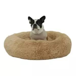 [반려] 강아지 원형 털쿠션 브라운 대형 1P 고양이 방석 침대