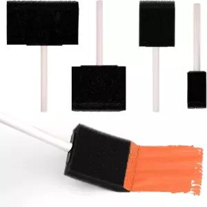 4개의 폼 아트 페인트 브러시 나무 손잡이 스펀지 1 2 3 4 페인팅 공예 염색 바니시 터치업 DIY 프로젝트용