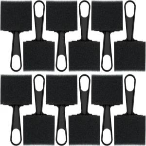 베이츠 3인치 폼 페인트 브러시 12팩 - 페인팅 염색 및 모드 포드지용 블랙 핸들 스펀지