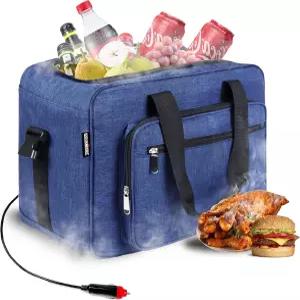 와일드긱 26 쿼터 12볼트 휴대용 스리스 자동차 전기 쿨러 백 USB 25L AC/DC 냉열 플러그 인 냉장고 호환