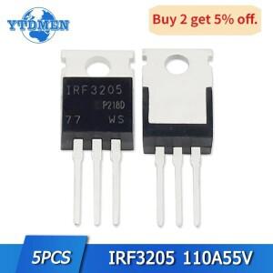 5PCS IRF3205 Mosfet 트랜지스터 3205 전자 부품 TO220 FET 55V 110A IC 전계 효과 세트