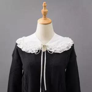 여성 넥케이프 레이어드 패션 코디 넥카라 페이크카라 레이스