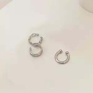 심플한 귀 레이어드 찌 써클 이어커프 3종세트 안뚫는귀걸이 여성 걸이데일리