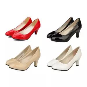 여성 정장구두 5cm 면접 펌프스 중간 굽 애나멜 힐 스틸레토미들 웨딩슈즈 슬링백