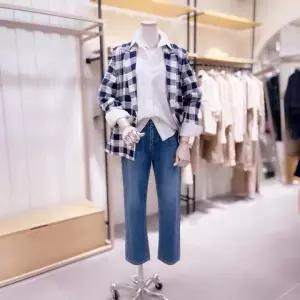 [시에로] SF2JKF082 린넨 체크 싱글 자켓_P363036703