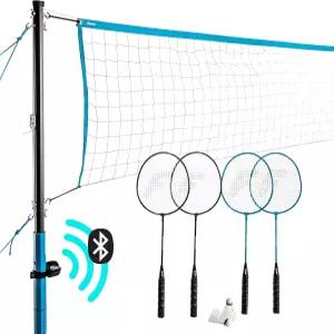 프랭클린 스포츠 비치 + 뒷마당 배구 세트 배드민턴 스피커 블루투스 네트 폴 펌프 캐리백 포함