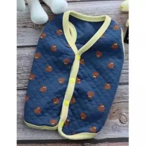 [반려] 강아지 배색 여우 조끼 네이비 2XL 1P 산책 실내 보온