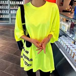 아이우먼 옆트임레터링나염박스티 NMQ752M502 빅사이즈 (31546430A)