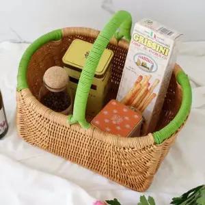 사각 AJT855H9 원형 디자인 라탄 피크닉 바구니 홈카페 캠핑