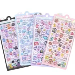 [6개 세트] 봉봉 드롭 스티커 귀여운캐릭터 하트 BON BON 3D 블록 캐릭터 스티커 입체