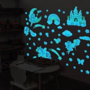 라나즈초이스 공주 캐릭터 유니콘 성 야광 스티커