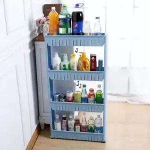 공간활용 OHB131H1 4단 이동식 틈새선반(블루) 물건정리트레이