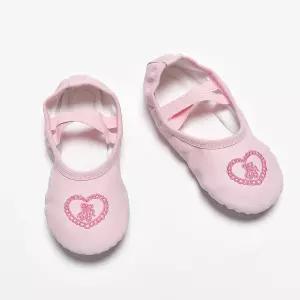 핑크하트자수 발레슈즈 Xpa8+3ifC