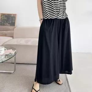 [신상오픈런]여성 아이스 쿨 팬츠 와이드핏 여름 밴딩 바지 (36232185)