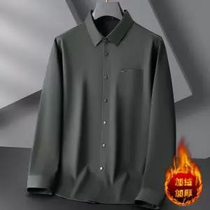 이너 겨울 솔리드 도톰 논스톱 긴팔 아이템 남성셔츠 기모 빅사이즈 트렌디 보온 HT4