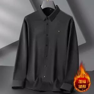 겨울 남성셔츠 트렌디 아이템 솔리드 긴팔 빅사이즈 기모 따뜻한 루즈핏 고탄력 촌옷 HT4