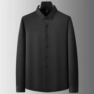 캐주얼 겨울 솔리드 긴팔 기모 도톰 아이템 남성셔츠 빅사이즈 순색 트렌디 보온 HT4