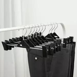 [생활] 10p 플라스틱 바지걸이 블랙 집게옷걸이