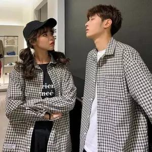 [라일리의류] Rly 블라우스 남녀 남방 체크 커플 와이셔츠 긴팔 셔