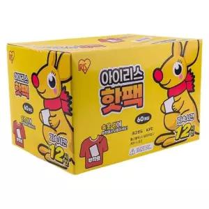 아이리스 붙이는핫팩 60매 파스형 낚시 캠핑 레포츠용
