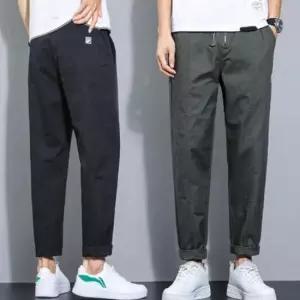 스판바지 허리밴딩 롤업 남성 캐주얼 데일리 빅사이즈 팬츠