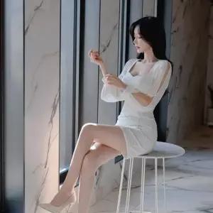 원피스 여성 스퀘어넥 랩스커트 허리 추동 시폰으로 쉬폰 슬림 원픽3