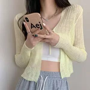 여름 바다 여행 시스루 골지 가디건 데일리 여자 자켓반팔숏 니트티 카디건 미니 뜨개 예쁜 볼레로 니트로