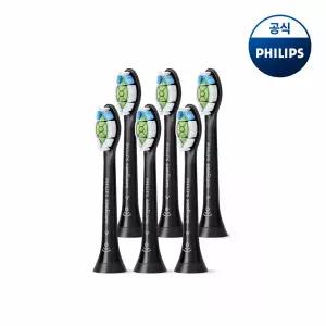 PHILIPS 필립스 소닉케어 W 옵티멀 화이트 칫솔모 블랙 6개입 HX6066/91